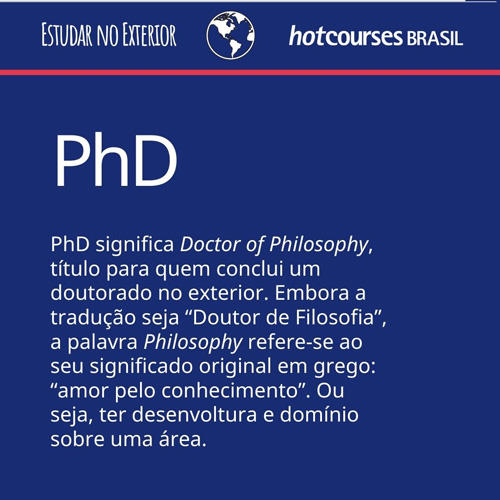 O que é PhD? - Doutorado no exterior